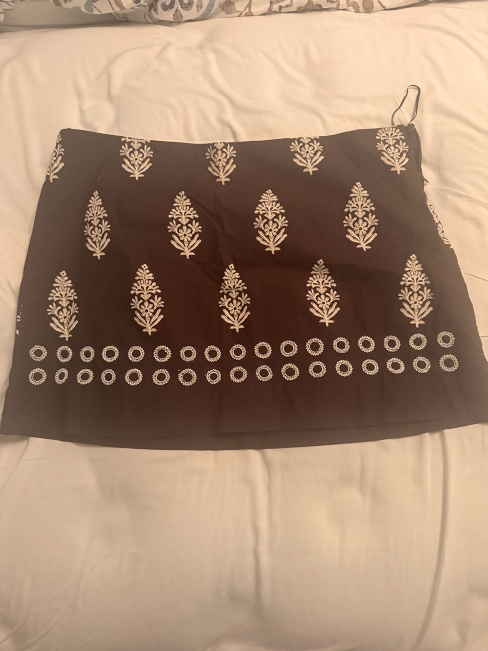 J. Crew Brown Skort with White Embroidery